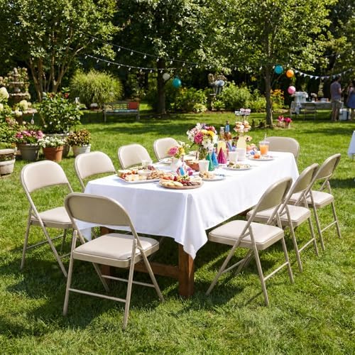 Padded Folding Chairs Set of 16, Portable Foldable Patio Dining Chairs, Heavy Duty Metal Frame, for Kitchen, alternate view 2