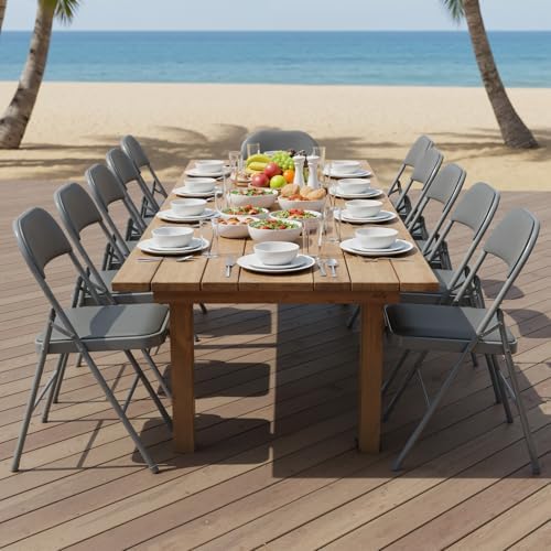 Padded Folding Chairs Set of 16, Portable Foldable Patio Dining Chairs, Heavy Duty Metal Frame, for Kitchen, alternate view 2