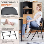 Padded Folding Chairs Set of 2, Portable Foldable Patio Dining Chairs, Heavy Duty Metal Frame, for Kitchen, alternate view 4