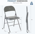 Padded Folding Chairs Set of 2, Portable Foldable Patio Dining Chairs, Heavy Duty Metal Frame, for Kitchen, alternate view 3