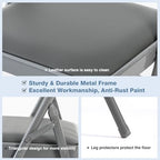 Padded Folding Chairs Set of 8, Portable Foldable Patio Dining Chairs, Heavy Duty Metal Frame, for Kitchen, alternate view 6