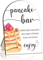 Pancake Bar Sign, Brunch Pancake Bar Recipe Sign for Bridal Shower, Build a Pancakes Party Table Signs, Food