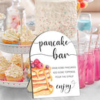 Pancake Bar Sign, Brunch Pancake Bar Recipe Sign for Bridal Shower, Build a Pancakes Party Table Signs, Food, alternate view