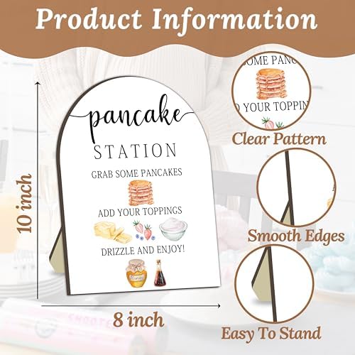 Pancake Bar Sign, Brunch Pancake Bar Recipe Sign for Bridal Shower, Build a Pancakes Party Table Signs, Pancakes, alternate