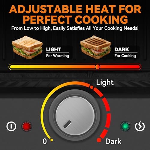 Panini Grill Press Sandwich Maker, 4-Slices Panini Press Maker, Grill Cheese Sandwich Maker, Indoor Grill, alternate view 3