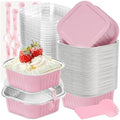 Pans with Lids, Pink 50 Pack for Parties in 10 oz in Pink