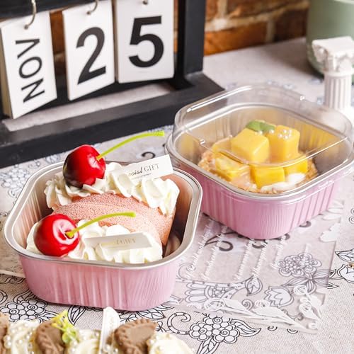 Pans with Lids, Pink 50 Pack for Parties in 10 oz in Pink, alternate view 2