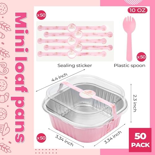 Pans with Lids, Pink 50 Pack for Parties in 10 oz in Pink, alternate view 3