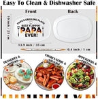 Papa Melamine Grill Platter Gift, Barbecue White Oval Serving Tray in 14 × 10 × 0.4 inches in White, alternate view 4