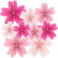 Paper Fans Party Decorations Pink Party Decorations Pack of 9