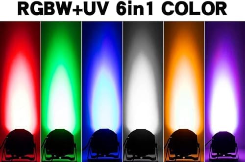 Par Can Lights LED 7x18W RGBWAP 6in1 Wash Stage Lights 4 Pack in Black, alternate view 2
