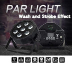 Par Can Lights LED 7x18W RGBWAP 6in1 Wash Stage Lights 4 Pack in Black, alternate view 3
