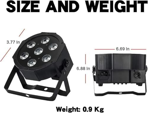 Par Can Lights LED 7x18W RGBWAP 6in1 Wash Stage Lights 4 Pack in Black, alternate view 6