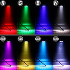 Par Lights 18LED Stage Lights, U`King RGBW 4in1 216W Uplight Stage Lighting Effect by DMX and Sound Activated, alternate view