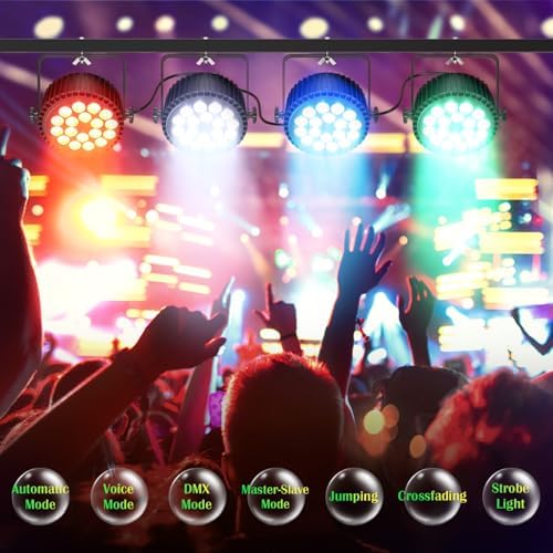 Par Lights LED Stage Lights, U`King 12Wx18 RGBW Uplight Stage Lighting Effect by DMX and Sound Activated Control, alternate