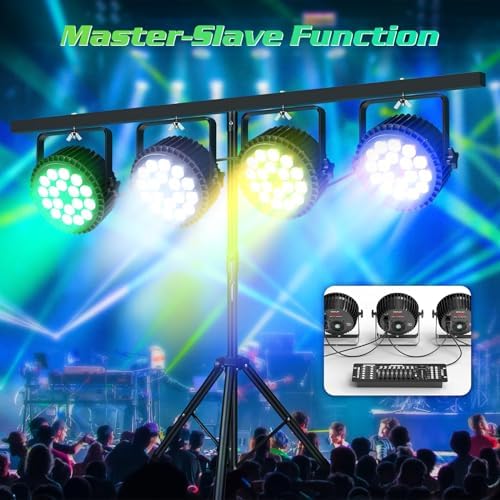 Par Lights LED Stage Lights, U`King 12Wx18 RGBW Uplight Stage Lighting Effect by DMX and Sound Activated Control, alternate