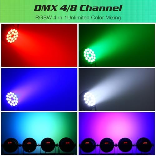 Par Lights LED Stage Lights, U`King 12Wx18 RGBW Uplight Stage Lighting Effect by DMX and Sound Activated Control, alternate