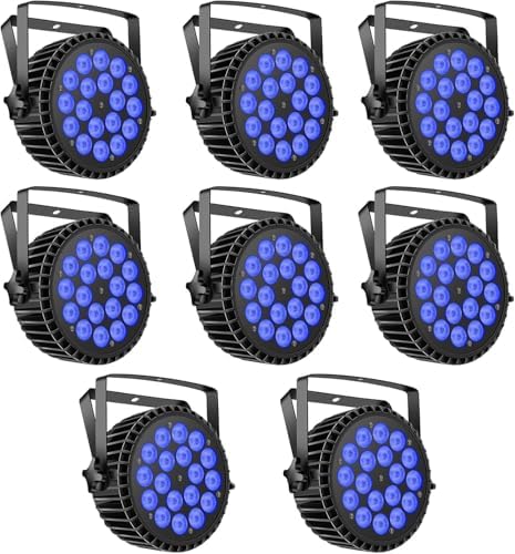 Par Lights LED Stage Lights, U`King 18x12W RGBW 4-in-1 Uplights Stage Lighting Effect by DMX and Sound Activated