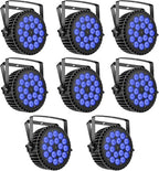 Par Lights LED Stage Lights, U`King 18x12W RGBW 4-in-1 Uplights Stage Lighting Effect by DMX and Sound Activated