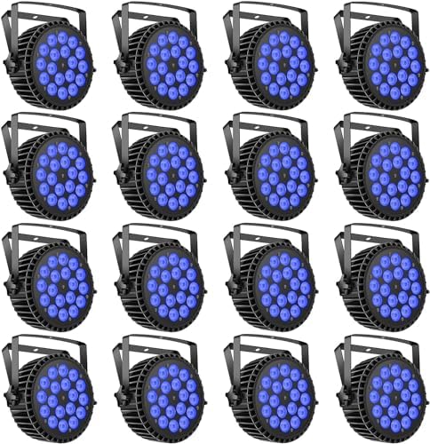 Par Lights LED Stage Lights, U`King 18X12W RGBW 4-in-1 Uplights Stage Lighting Effect by DMX and Sound Activated