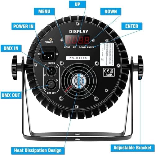 Par Lights LED Stage Lights, U`King 18X12W RGBW 4-in-1 Uplights Stage Lighting Effect by DMX and Sound Activated, alternate