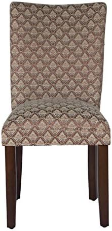 Parsons Dining Chair - Blue & Brown Damask (Single Pack) in Single Pack in Brown Damask