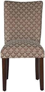 Parsons Dining Chair - Blue & Brown Damask (Single Pack) in Single Pack in Brown Damask