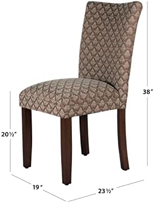 Parsons Dining Chair - Blue & Brown Damask (Single Pack) in Single Pack in Brown Damask, alternate view 3
