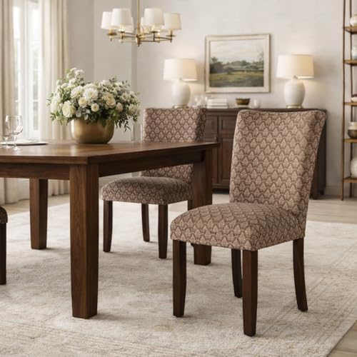 Parsons Dining Chair - Blue & Brown Damask (Single Pack) in Single Pack in Brown Damask, alternate view 4
