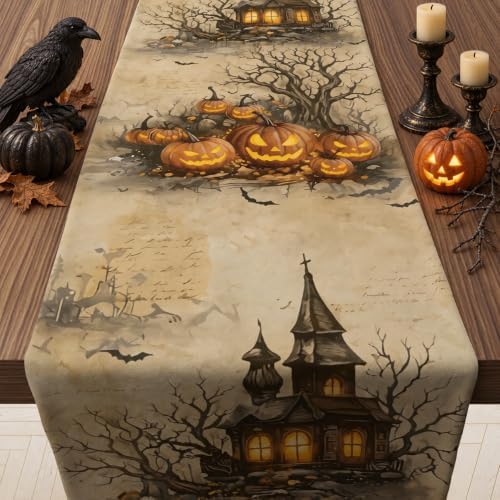 Party Decorations - Pumpkin Castle Table Runner