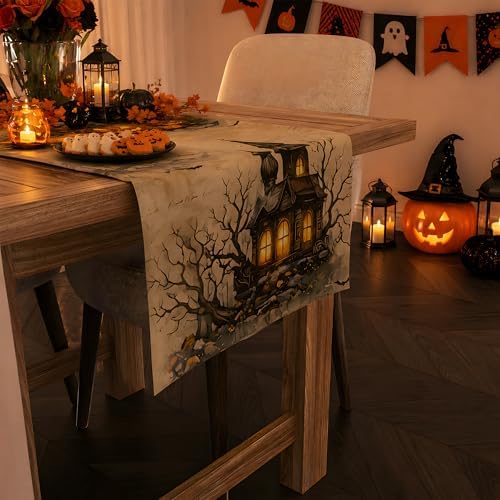 Party Decorations - Pumpkin Castle Table Runner, alternate view 2