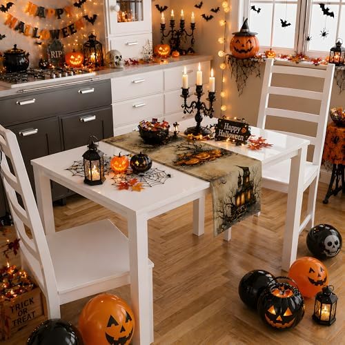 Party Decorations - Pumpkin Castle Table Runner, alternate view 5