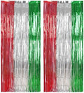Party Fringe Backdrop Red Silver Green Christmas Decorations in 3.2 x 6.6 ft in Red Silver Green