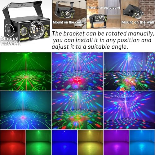 Party Lights, DJ Disco Light Disco Ball Light Sound Activated Strobe Stage Lights for Parties Birthday Christmas, alternate