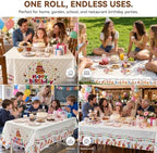 Party Plastic Tablecloth Roll, 54'' X 300' Plastic Table Cloth Disposable, alternate view 3