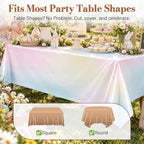 Party Plastic Tablecloth Roll, 54IN x 300FT Disposable Table Cover in 54" x 3600" (Rectangular) in Colorramp, alternate view