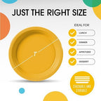 Party Solids 33% Thicker Yellow Plastic Plates 7" Cake Plates 50 Pcs in 7 Inch in Yellow, alternate view 3