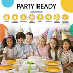 Party Solids 33% Thicker Yellow Plastic Plates 7" Cake Plates 50 Pcs in 7 Inch in Yellow, alternate view 6