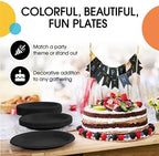 Party Solids Black Plastic Plates For Party 7" Black Disposable Plates For Party Supplies 100 Pcs Plastic, alternate view 5