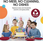 Party Solids Sturdy Burgundy Plastic Plates 7" Cake Plates 50 Pcs in 7 Inch in Burgundy, alternate view 6