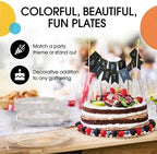 Party Solids Sturdy Clear Plastic Plates 9" Party Plates 50 Pcs in 9 Inch in Clear, alternate view 5