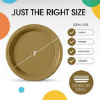 Party Solids Sturdy Gold Plastic Plates 9" Party Plates 50 Pcs in 9 Inch in Gold, alternate view 3