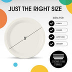 Party Solids Sturdy Ivory Plastic Plates 9" Party Plates 50 Pcs in 9 Inch in Ivory, alternate view 3