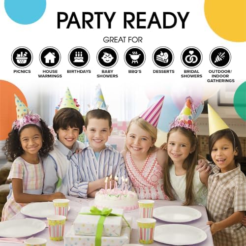 Party Solids Sturdy Ivory Plastic Plates 9" Party Plates 50 Pcs in 9 Inch in Ivory, alternate view 6
