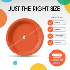 Party Solids Sturdy Orange Plastic Plates 10" Party Plates 50 Pcs in 10 Inch in Orange, alternate view 3
