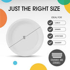 Party Solids Sturdy White Plastic Plates 10" Party Plates 50 Pcs in 10 Inch in White, alternate view 3