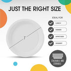 Party Solids Sturdy White Plastic Plates 7" Cake Plates 50 Pcs in 7 Inch in White, alternate view 3