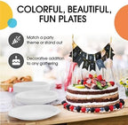 Party Solids Sturdy White Plastic Plates 7" Cake Plates 50 Pcs in 7 Inch in White, alternate view 5