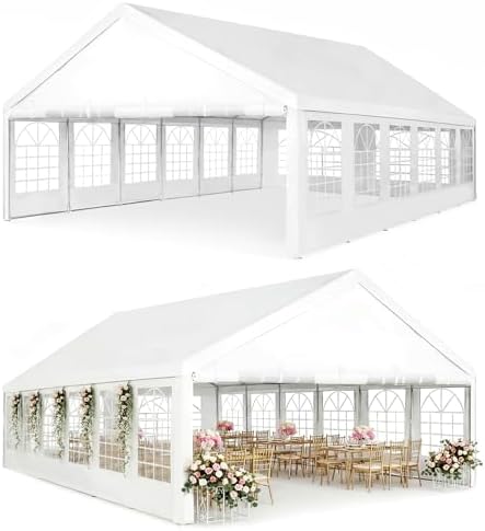 Party Tent 20x40Ft Outdoor Canopy Gazebo Heavy Duty Large Event Shelter Carport White for Wedding Parties BBQ in, alternate