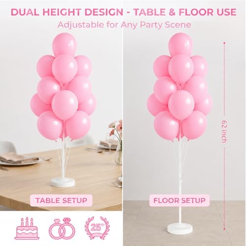 Pastel Balloon Column Kit with Base and Pole for DIY Decor in Light Pink, alternate view 3